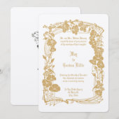 Elegante Art Nouveau Bloemen Border Wedding Kaart (Voorkant / Achterkant)