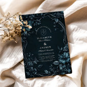 Elegante Art Nouveau Bloemen Halloween bruiloft Kaart