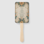 Elegante Art Nouveau Bloemenbruiloft Handwaaier (Achterkant)