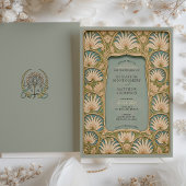 Elegante Art Nouveau Bloemenbruiloft Kaart