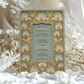 Elegante Art Nouveau Bloemenbruiloft Kaart