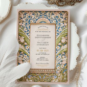 Elegante  Art Nouveau Bloemenbruiloft Kaart