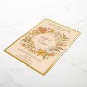 Elegante Art Nouveau bloemfolie Save the Date kaar Folie Uitnodiging (Gedraaid)