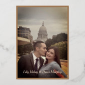 Elegante Art Nouveau bloemfolie Save the Date kaar Folie Uitnodiging (Achterkant)