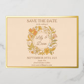 Elegante Art Nouveau bloemfolie Save the Date kaar Folie Uitnodiging (Voorkant)