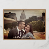 Elegante Art Nouveau bloemfolie Save the Date kaar Folie Uitnodiging (Achterkant)