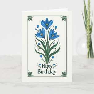 Elegante Art Nouveau Bloemkaart Kaart