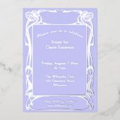 Elegante Art nouveau bloemrijke lijst Folie Uitnod Folie Uitnodiging (Voorkant)