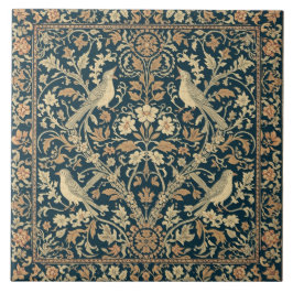 Elegante Art Nouveau bloemrijke vogel vintage bota Tegeltje