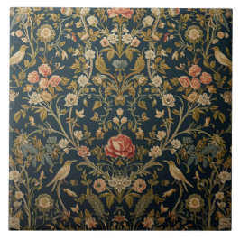 Elegante Art Nouveau bloemrijke vogel vintage bota Tegeltje