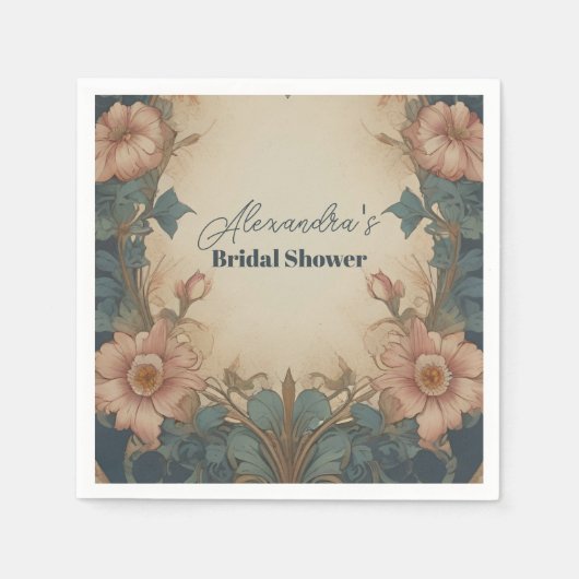 Elegante Art Nouveau boog bruidssalon Servet (Voorkant)