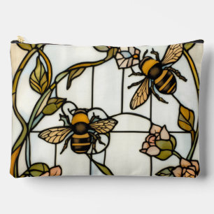 Elegante art nouveau botanische bij glasschilderin etui