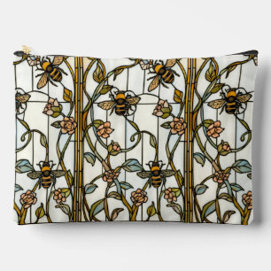 Elegante art nouveau botanische bij glasschilderin etui