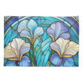 Elegante Art Nouveau Botanische Iris Blauw Paarse Kussensloop (Achterkant)