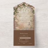 Elegante Art Nouveau bruiloft All In One Uitnodiging (Binnen)