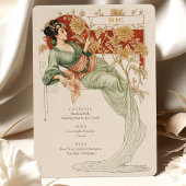 Elegante Art Nouveau Bruiloft Drinken Menu Kaart