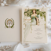 Elegante Art Nouveau Bruiloft Drinken Menu Kaart