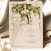 Elegante Art Nouveau Bruiloft Drinken Menu Kaart