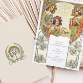 Elegante Art Nouveau Bruiloft Drinken Menu Kaart