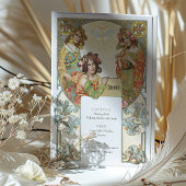 Elegante Art Nouveau Bruiloft Drinken Menu Kaart
