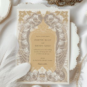 Elegante Art Nouveau bruiloft gouden crème tonen Kaart