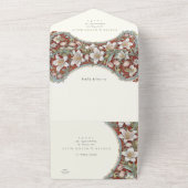 Elegante Art Nouveau bruiloft met RSVP-kaart All In One Uitnodiging (Buitenkant)