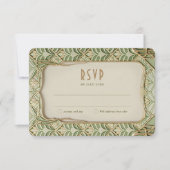 Elegante Art Nouveau bruiloft RSVP Kaart (Voorkant)