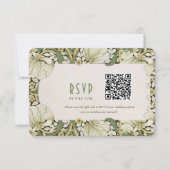 Elegante Art Nouveau Bruiloft RSVP Kaart met QR Co (Voorkant)