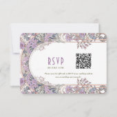 Elegante Art Nouveau Bruiloft RSVP Kaart met QR Co (Voorkant)