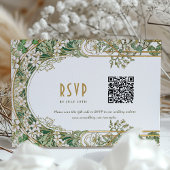 Elegante Art Nouveau Bruiloft RSVP Kaart met QR Co