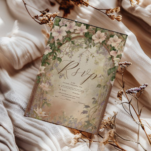 Elegante Art Nouveau bruiloft RSVP Kaartje
