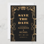 Elegante Art Nouveau bruiloft Save The Date (Voorkant)