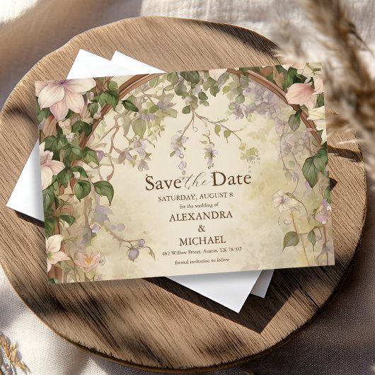 Elegante Art Nouveau bruiloft Save The Date