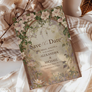 Elegante Art Nouveau bruiloft Save The Date