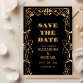 Elegante Art Nouveau bruiloft Save The Date