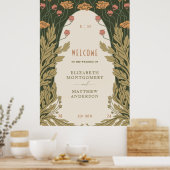 Elegante Art Nouveau bruiloft welkomstbord Poster (Keuken)