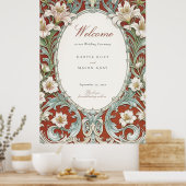 Elegante Art Nouveau bruiloft welkomstbord Poster (Keuken)