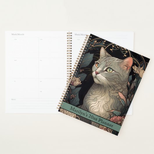 Elegante  Art Nouveau Cat 2024 Planner (Display)