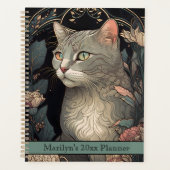 Elegante  Art Nouveau Cat 2024 Planner (Voorkant)