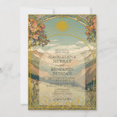 Elegante  Art Nouveau Deco Natuur bruiloft Kaart (Voorkant)