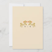 Elegante  Art Nouveau Deco Natuur bruiloft Kaart (Achterkant)