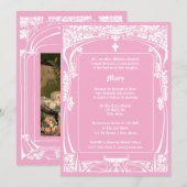 Elegante Art Nouveau doop Kaart (Voorkant / Achterkant)