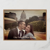 Elegante Art Nouveau Floral bruiloft uitnodiging (Achterkant)