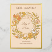 Elegante Art Nouveau Floral Folie Aankondiging (Voorkant)