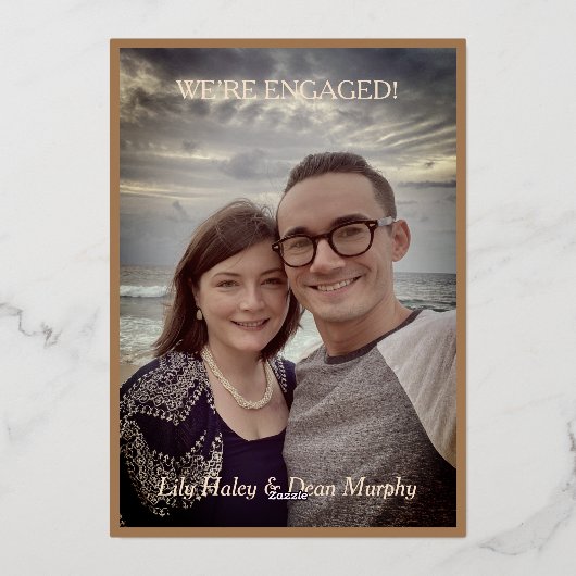 Elegante Art Nouveau Floral Folie Aankondiging (Achterkant)