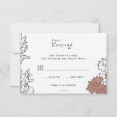 Elegante  Art Nouveau Floral Formal Bruiloft RSVP Kaartje (Voorkant)