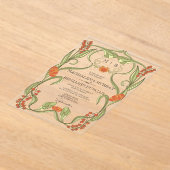 Elegante Art Nouveau Floral Lijst bruiloft Acryl Uitnodigingen (Laagn)