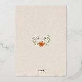 Elegante  Art Nouveau Floral Lijst bruiloft Folie Uitnodiging (Achterkant)