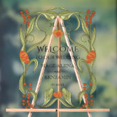 Elegante Art Nouveau Floral Lijst Welkom Acryl Bord (Neutraal)