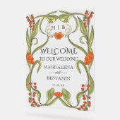 Elegante Art Nouveau Floral Lijst Welkom Acryl Bord (Hoek)